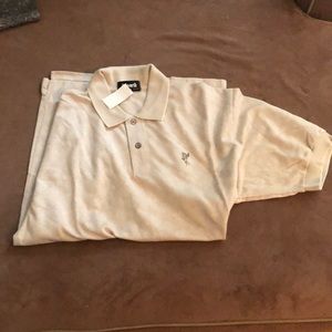 Tan & cream medium 2 button polo